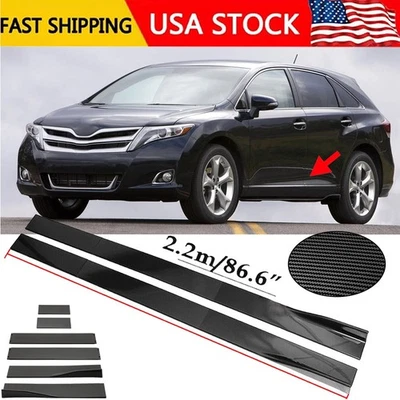 Carbon Fiber 86.6inch Side+Skirt Extensions Rocker Panel For Toyota-Venza-2013 Foto 1 de 4