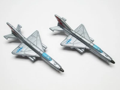 Micro Machines Military MiG-21 Fighter Jets Silver Aircraft Planes Blue Star Lot - Image 1 of 4