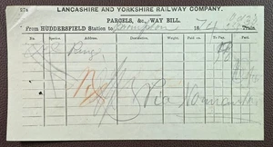 Guía del ferrocarril de Lancashire y Yorkshire de 1874 Huddersfield a Brompton Parcels - Imagen 1 de 1