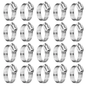 WWDPOOL Hose Clamps - 20 PCS Stainless Steel Worm Gear Hose Clamp 3/4"-1-1/8"... - Picture 1 of 7