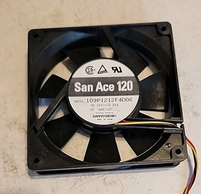 Used Sanyo Denki San Ace 120 109P1212F4D06 Cooling Fan w/ warranty Free Shipping - Image 1 of 3