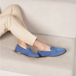 J. Mocasines Crew de gamuza verde azulado Penny para mujer talla 7,5 - Imagen 1 de 7