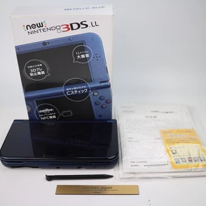 【Excellent】Nintendo New 3DS LL Metallic Blue Console Box Manual Japanese Ver #Re - Picture 1 of 24