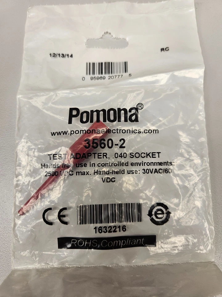 Lote de 2 Rojo NUEVO OEM Pomona 3560-2 PRUEBA ENCHUFE JACK ADAPTADOR DE ENCHUFE Foto 1 de 2