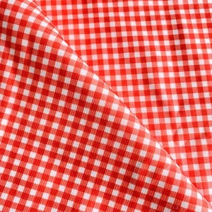 1.3 YD 1970s Red Gingham Print Polyester Knit Fabric - Picture 1 of 5