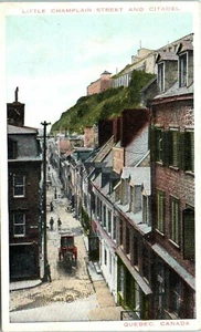 Old Canada Postcard Little Champlain Street Citadel Passenger Elevator Buggy St - Picture 1 of 2
