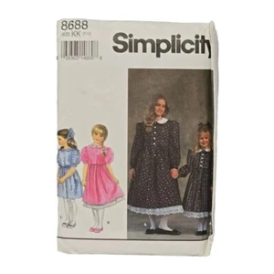 Simplicity 8688 Girls Dress Pattern Size 7-12 1993 w/Petticoat Vintage UNCUT - Picture 1 of 6