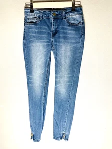Harper Jean Size 27 Blue Skinny Dark Wash Mid Rise Casual Denim Tapered Zip - Picture 1 of 10