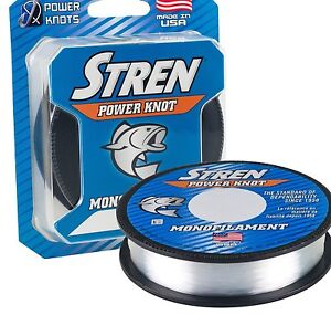 STREN Power Knot Monofilament Fishing Line 6 lb (220 yd) Clear NEW IN PACK