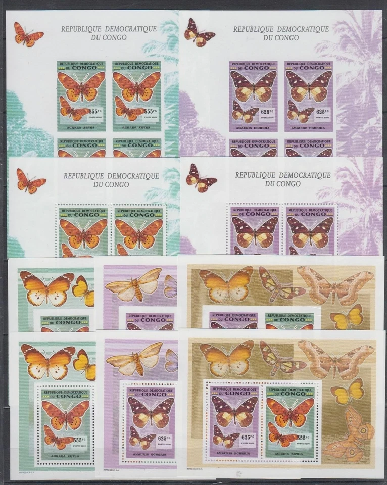 J102 Congo - MNH - Nature - Butterflies - Perf?ë¬??¡ - 1911/12(2KB).280/82AB - Image 1 of 1