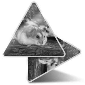 2 x Dreieck Aufkleber 10 cm - BW - entzückende Feldmaus Ratte Tiere Haustiere #41182 - Bild 1 von 9