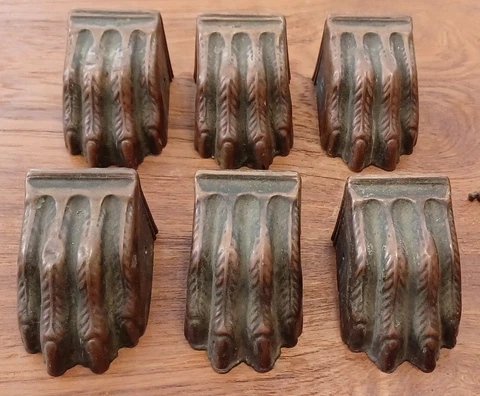 Antique Brass Duncan Phyfe Set of 6 Lion Claw Table Feet-RARE 4 TOE VERSION Cover