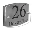 Clear Acrylic House Sign Plaque Door Number Plate