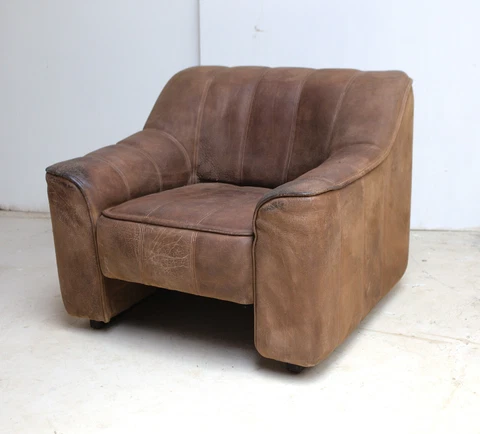 Vintage 1970s De Sede DS44 Lounge Chair Leather. Switzerland MCM Armchair Cover
