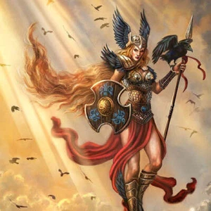 "Valkyrie" Norse Mythology Art Print home decor viking art Odin raven Large - Picture 1 of 3