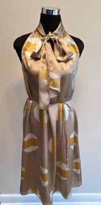 $535 NWT Theory Halter Scarf Glass Silk Multi Dress sz 2; 4 - Picture 1 of 33