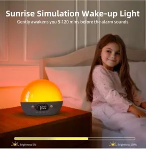 Momilla white noise wake up light And Alarm Clock With Bluetooth Speaker  - Picture 1 of 7