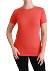 Dolce And Gabbana Women Red T Shirt 100 Cotton Breathable Slim Fit Casual Blouse