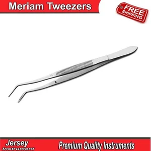 Dental Meriam Dressing Tweezer Surgical Tissue Forceps Serrated Tip Cotton Plier - Picture 1 of 4