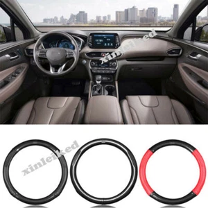 For Hyundai Santa Fe IX45 2019-2021 Leather Steering Wheel Decor Cover Trim 1P - Picture 1 of 5