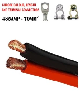485Amp Kupferkern Auto LKW LKW Kabel Live Erdungsband Batterieklemme Blei + - - Bild 1 von 10