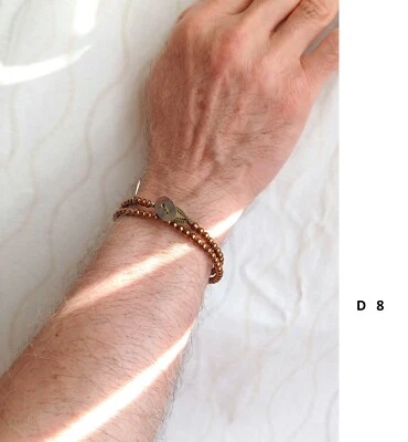 Новые мужские гематит с из нержавеющей стали 2 круга браслет или использовать для ожерелья - Изображение 1 из 4