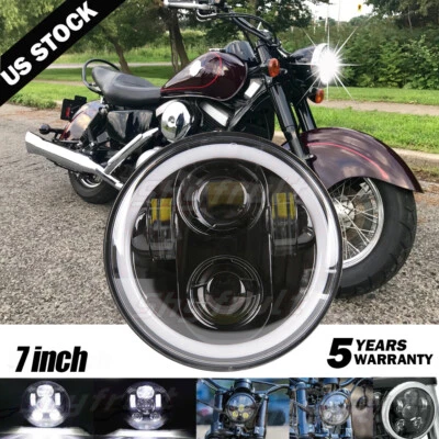 For Kawasaki VN Vulcan Classic Nomad Drifter 1500 7inch DRL Round LED Headlight Foto 1 de 4