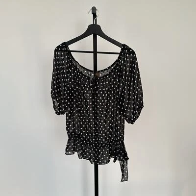 Copper Key Women’s Polka Dot Black and White Short Sleeve Top Size L - Image 1 of 4