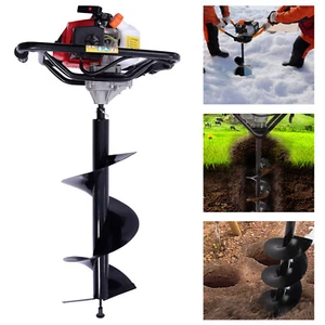 63CC 3HP Gas Powered Post Hole Digger Engine With 12 inch Earth Auger Bit Drill - Picture 1 of 13