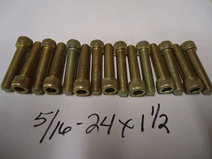 5/16" - 24 x 1-1/2"  ALLEN HEAD FULL THREAD PLATED SCREWS (LOT OF 15) "New" - Picture 1 of 4