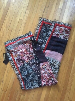 Auténtico ROBERTO CAVALLI Chal Envolvente Bufanda Mezcla Cachemira Multicolor 140x140 Foto 1 de 4