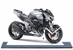 MODEL CARS, MOTO, KAWASAKI Z800 -02, 11,8x 7,8 inches with Clock Bike - Picture 1 of 1