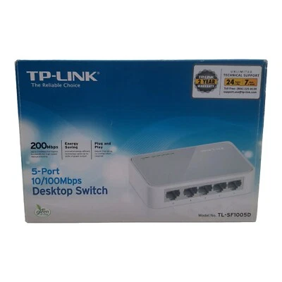 TP-Link TL-SF1005P Desktop Switch 5-Port w 4-Port PoE 10/100 200 Mbps Network  - Image 1 of 4
