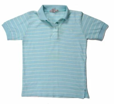 Vintage JORDACHE Logo Striped Polo Shirt Small light blue - Image 1 of 4