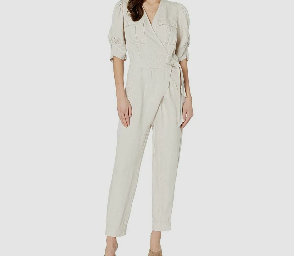 Joie Leroy Women's Jumpsuit in Canvas Color size M Lyocell and Linen Blend