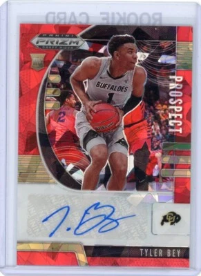 Tyler Bey 2020 Panini Prizm Draft Picks Prospect Auto Red Cracked Ice - Image 1 of 2