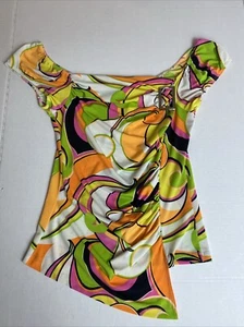 Top It Girl Vintage Y2K Colorido Remolinos Medianos - Imagen 1 de 3