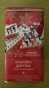 Sealed 2001 Wooden Games 7 Brainteasers By Target Come In Tin COMPLETE - Picture 1 of 3