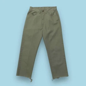 Vintage 70s Levis Sta-Prest Pants Big E Black Tab Mens 26x23 Green Big E Cropped - Picture 1 of 23