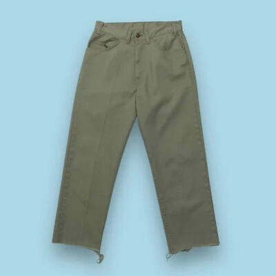 Pantalones Levis Sta-Prest Vintage Años 70 Big E Pestaña Negra Para Hombres 26x23 Verde Grande E Recortados Foto 1 de 4