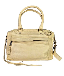 Rebecca Minkoff Bag Crossbody Shoulder Strap Cream Leather Top Handle - Picture 1 of 19