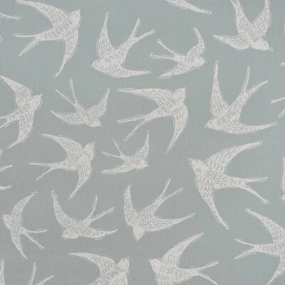 Clarke & Clarke Dekostoff Polsterstoff Baumwollstoff Schwalben mint 138cm Breite - Bild 1 von 4