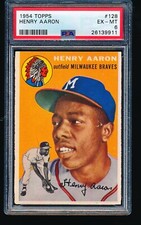 1954 Topps HANK AARON Rookie #128 PSA 6