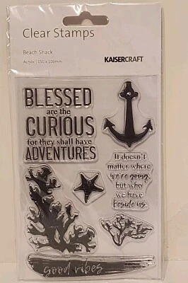 Juego de sellos adhesivos transparentes Kaisercraft BEACH SHACK tema océano Foto 1 de 4