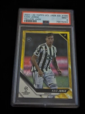 2021 Topps UCL #196 YELLOW JADE Kaio Jorge RC PSA 9 MINT #'d 50/50 - Image 1 of 2