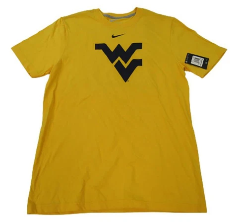 New West Virginia Mountaineers Mens Size M Medium Yellow Nike Shirt $25 Cover