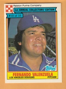 Fernando Valenzuela Los Angeles Dodgers 1984 Ralston Purina #10 3W - Imagen 1 de 2