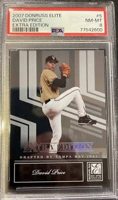 David Price rookie PSA 8 2007 Donruss Elite Extra Edition #5 Tampa Bay Rays Sox - Image 1 of 4