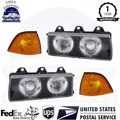 New Headlight with Corner Light Right and Left Side For 1992-1999 BMW E-Series — 第 1/4 张图片