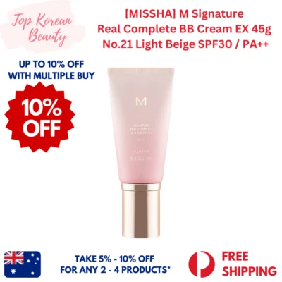 [MISSHA] M Signature Real Complete BB Cream EX 45g No.21 Light Beige (AU Stock) - image 1 of 4